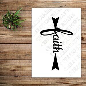 *2 for $20* Faith Cross vinyl decal sticker Handcrafted